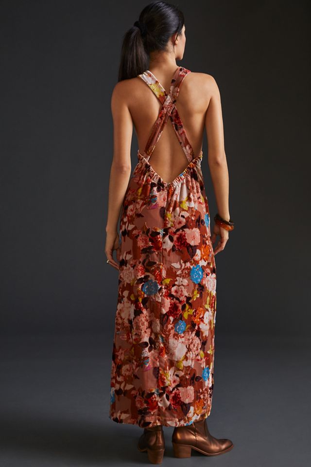 Halter Velvet Maxi Dress