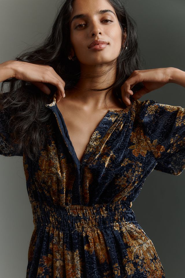 The Somerset Velvet Mini Dress | Anthropologie