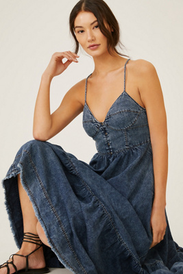 denim maxi dress