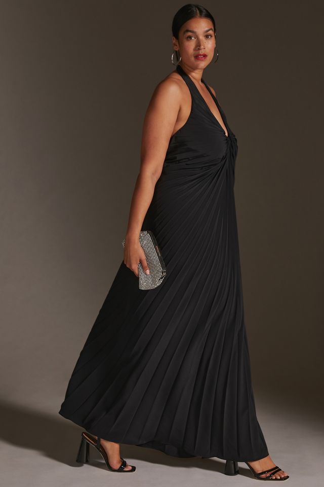 By Anthropologie Pleated Halter Midi Dress | Anthropologie