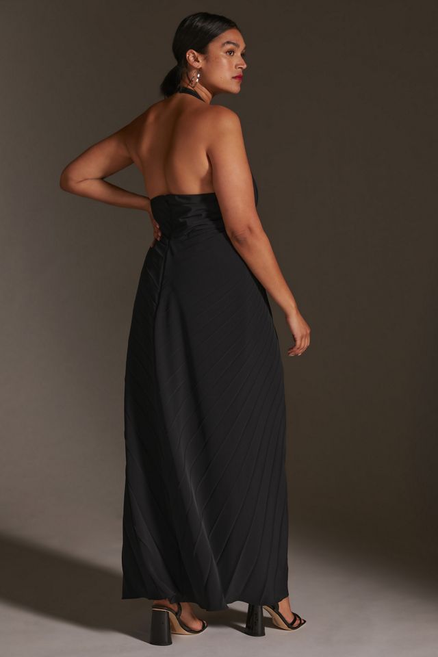 halter neck stretch dress Elyna Slinky Halter Maxi Dress - Deep Red main image 0
