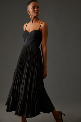anthropologie sweetheart bodice midi dress By Anthropologie Sweetheart Bodice Midi Dress In Black