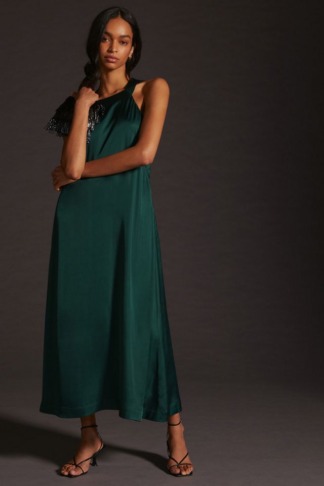 Maeve Bow-Back Halter-Neck Midi Dress | Anthropologie
