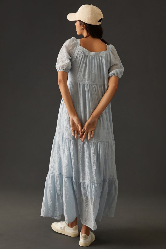 chinese dress ladies Anthropologie Tiered Black Long Maxi Dress – White Chocolate Couture main image 1