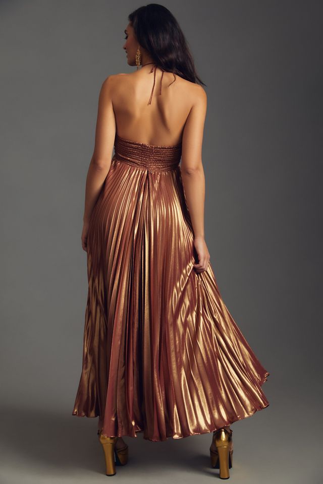 By Anthropologie Plissé Halter Dress #1