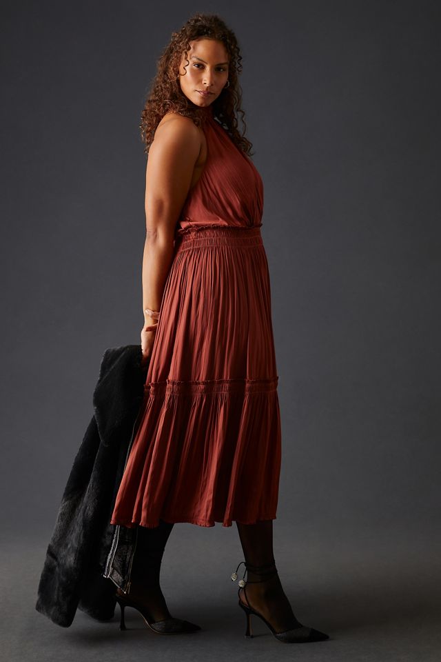 By Anthropologie Tiered Halter Dress #6