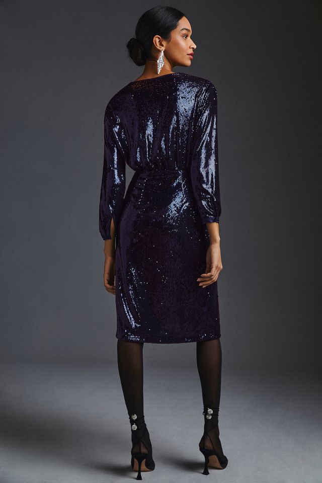 By Anthropologie Twist-Front Sequin Dress #1