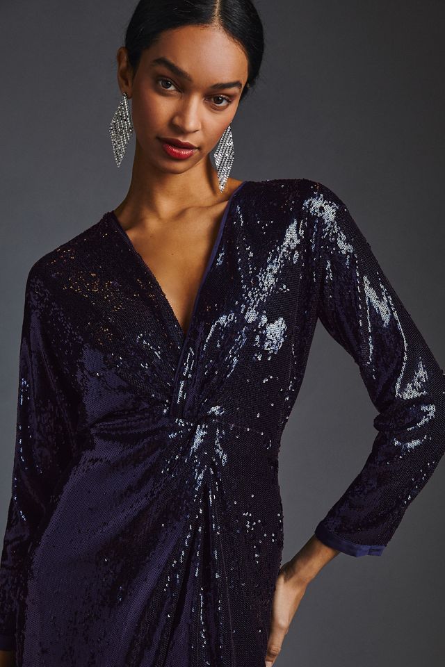 By Anthropologie Twist-Front Sequin Dress #2