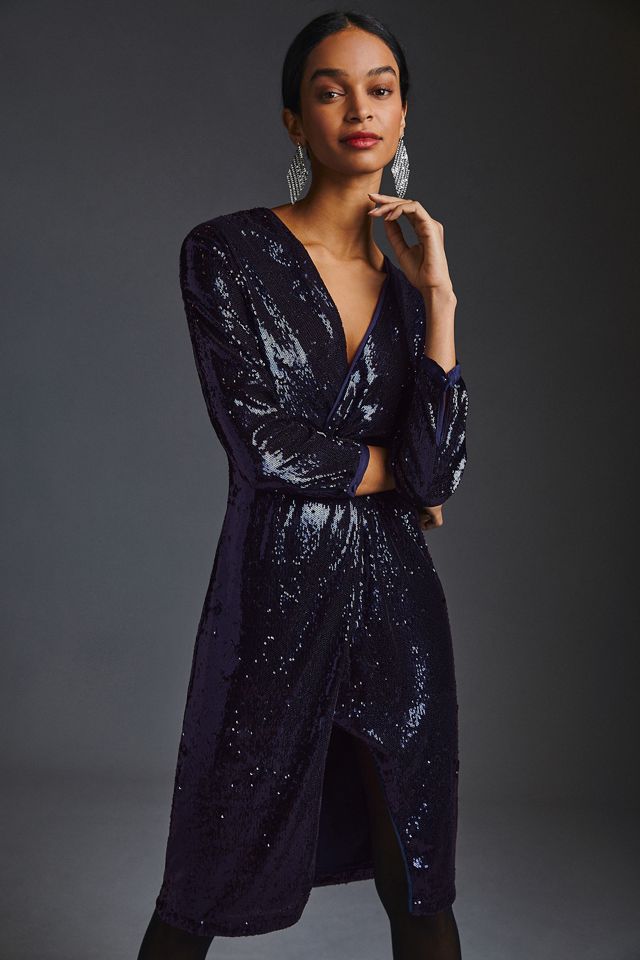By Anthropologie Twist-Front Sequin Dress #3