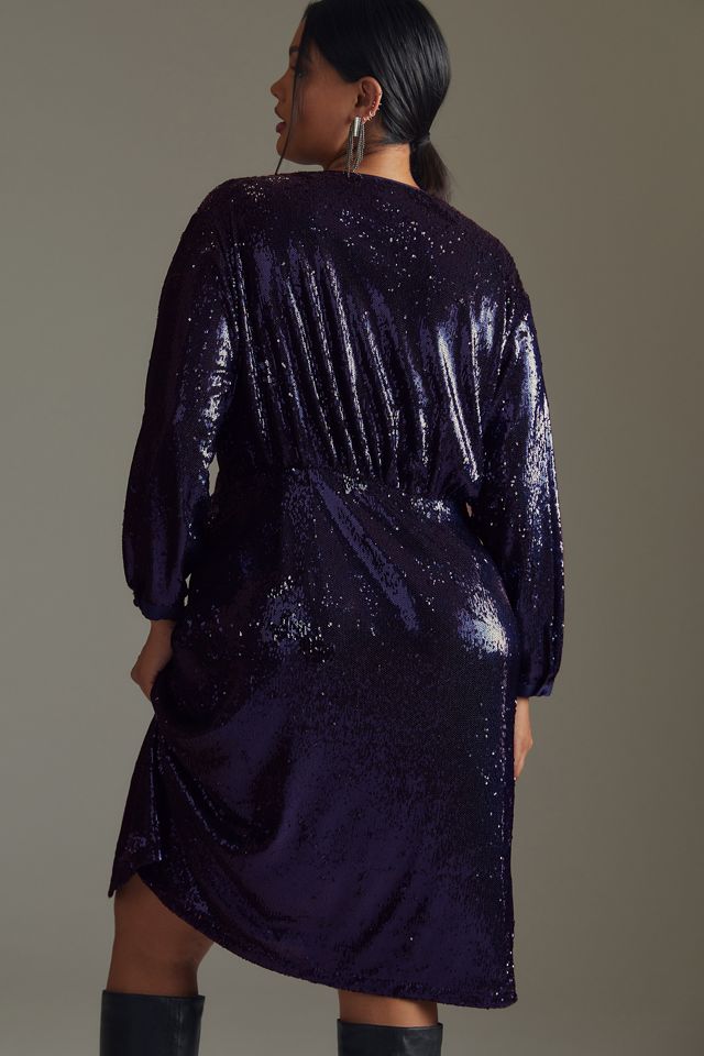By Anthropologie Twist-Front Sequin Dress #6