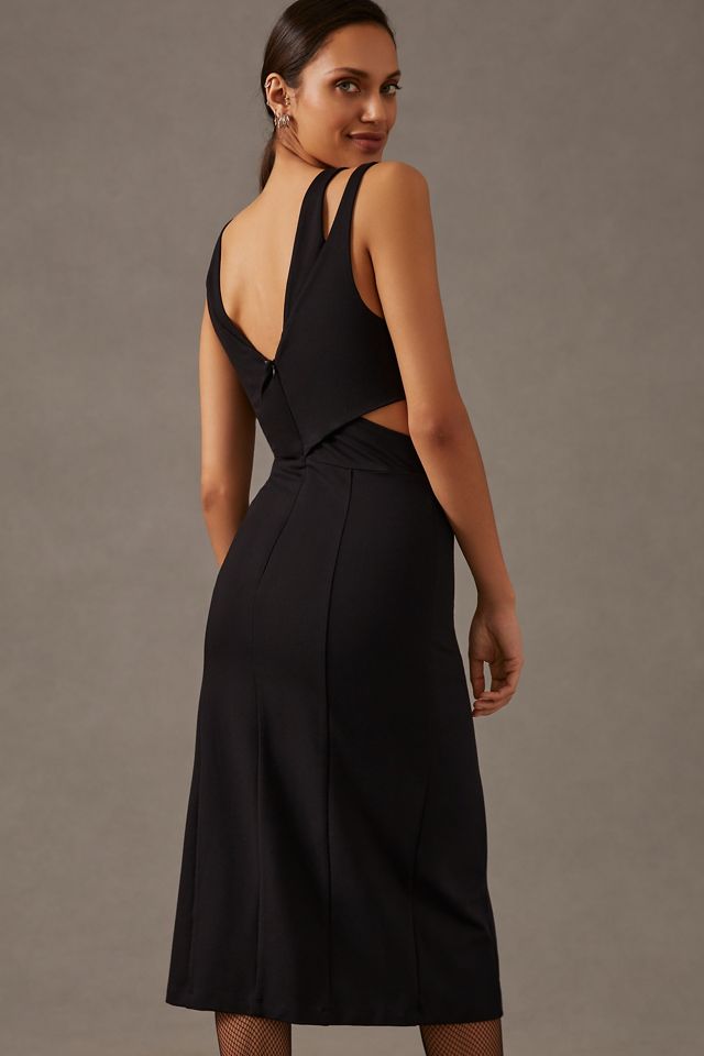 anthropologie black cut out dress Short-Sleeve Cutout Maxi Dress