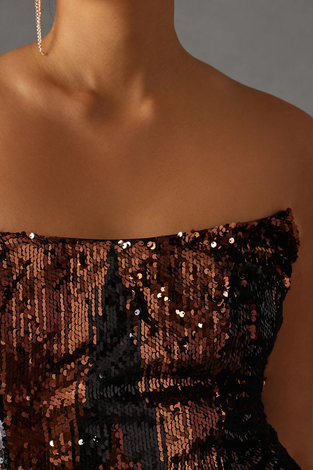 slim fit dress slacks Chic Rhinestone Detail Mermaid Hem Sequin Tube Dress – Elonnashop main image 1