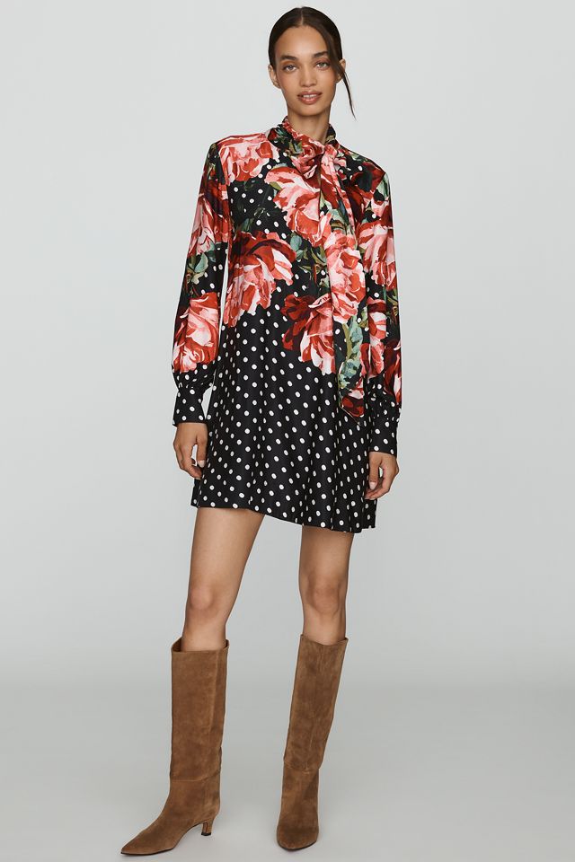 Caroline Tie-Neck Mini Dress by Maeve #3