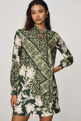 Maeve Tie-Neck Mini Dress
