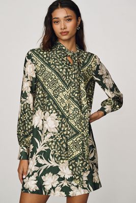 Maeve Tie-Neck Mini Dress
