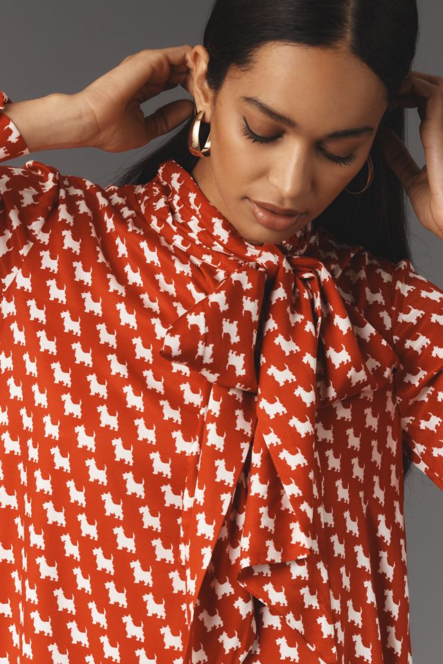 The Caroline Tie-Neck Mini Dress by Maeve #1