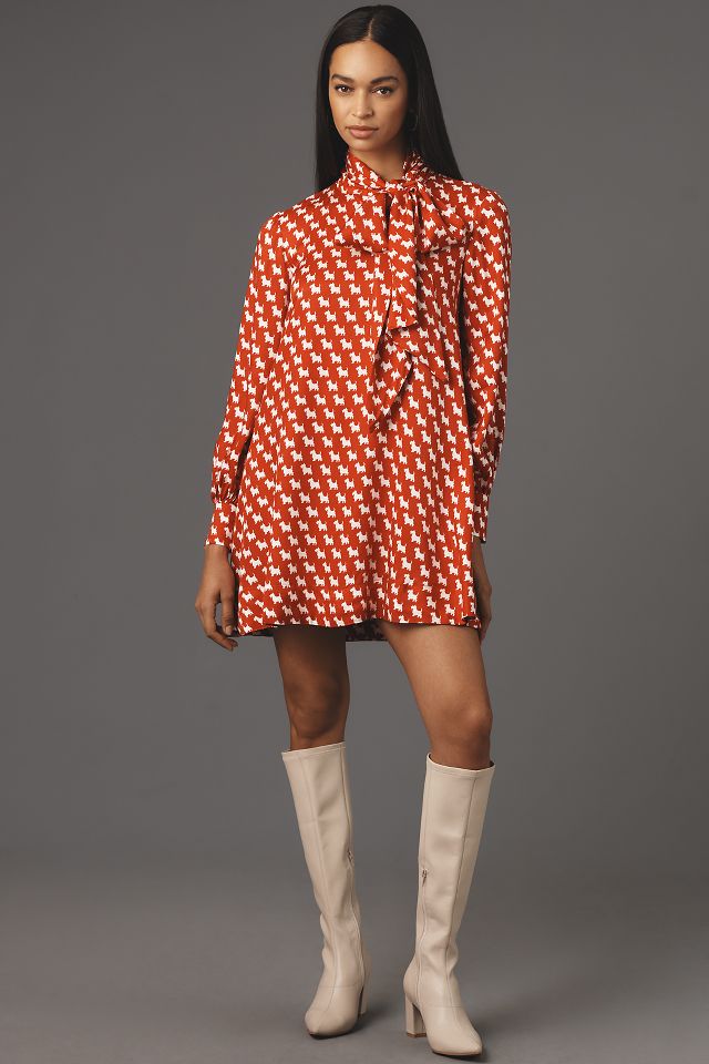 The Caroline Tie Neck Mini Dress by Maeve