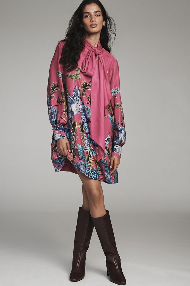 The Caroline Tie-Neck Mini Dress by Maeve #1