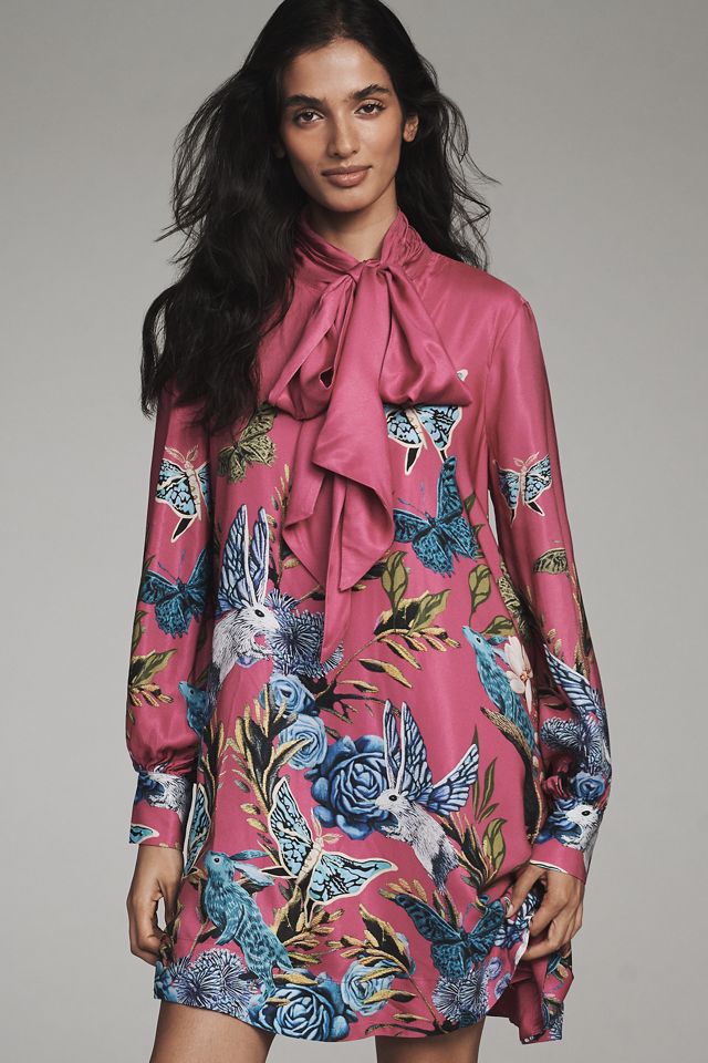 The Caroline Tie-Neck Mini Dress by Maeve #3