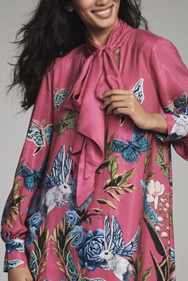 The Caroline Tie-Neck Mini Dress by Maeve