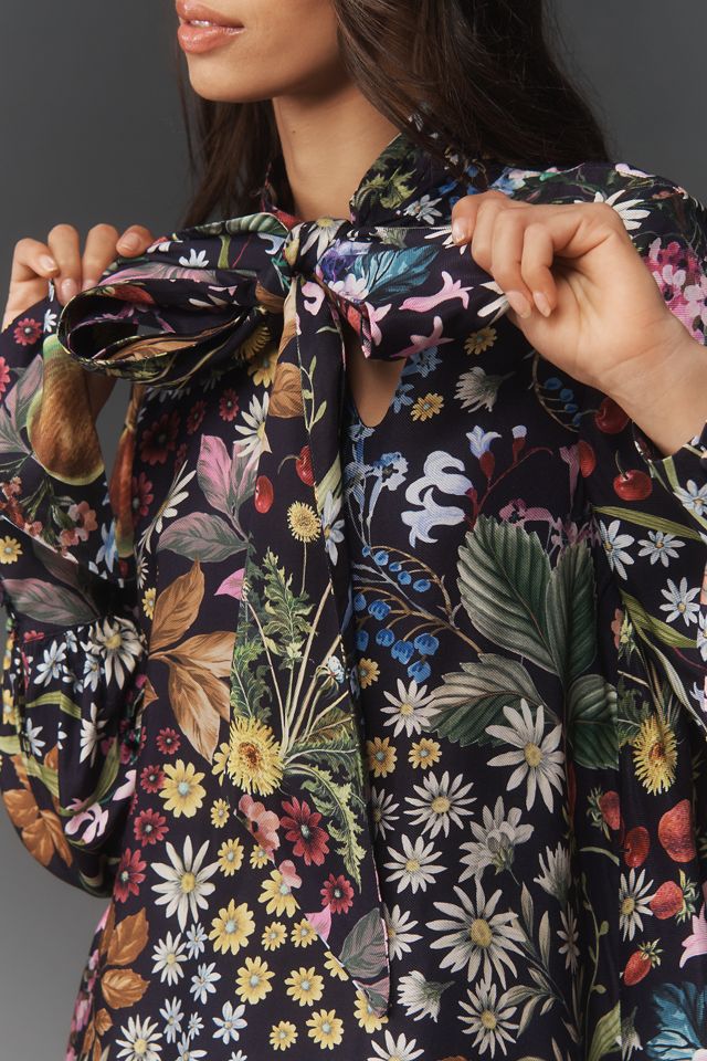 The Caroline Tie-Neck Mini Dress by Maeve #2