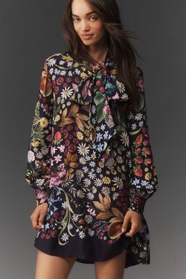 The Caroline Tie-Neck Mini Dress by Maeve