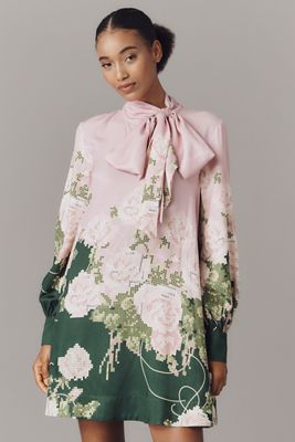 The Caroline Tie-Neck Mini Dress by Maeve