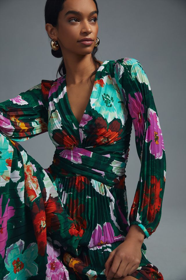 By Anthropologie abito plissettati con scollo a V #2