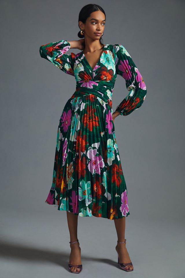 By Anthropologie abito plissettati con scollo a V #3