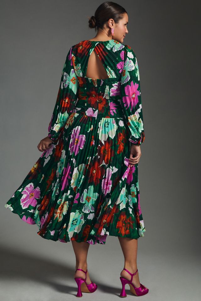 By Anthropologie abito plissettati con scollo a V #5