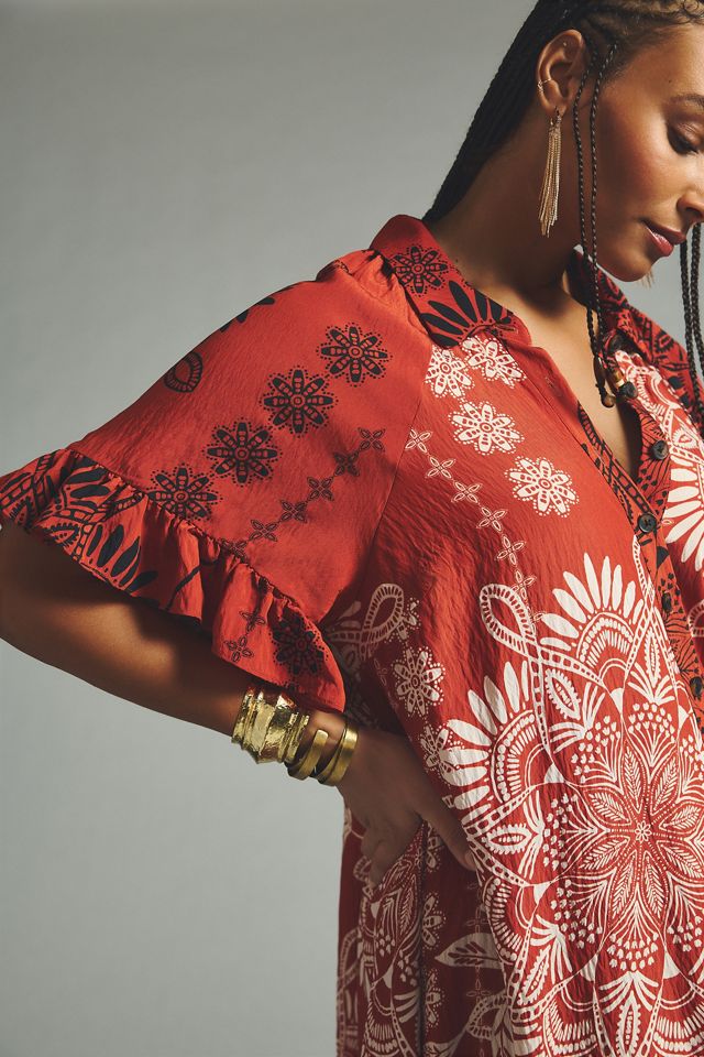 By Anthropologie Ruffle-Sleeve Dress #1