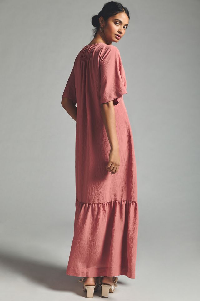 Gown Velvet Graham Spencer Dress By Anthropologie V-Neck Waistless Maxi  Dress Anthropologie