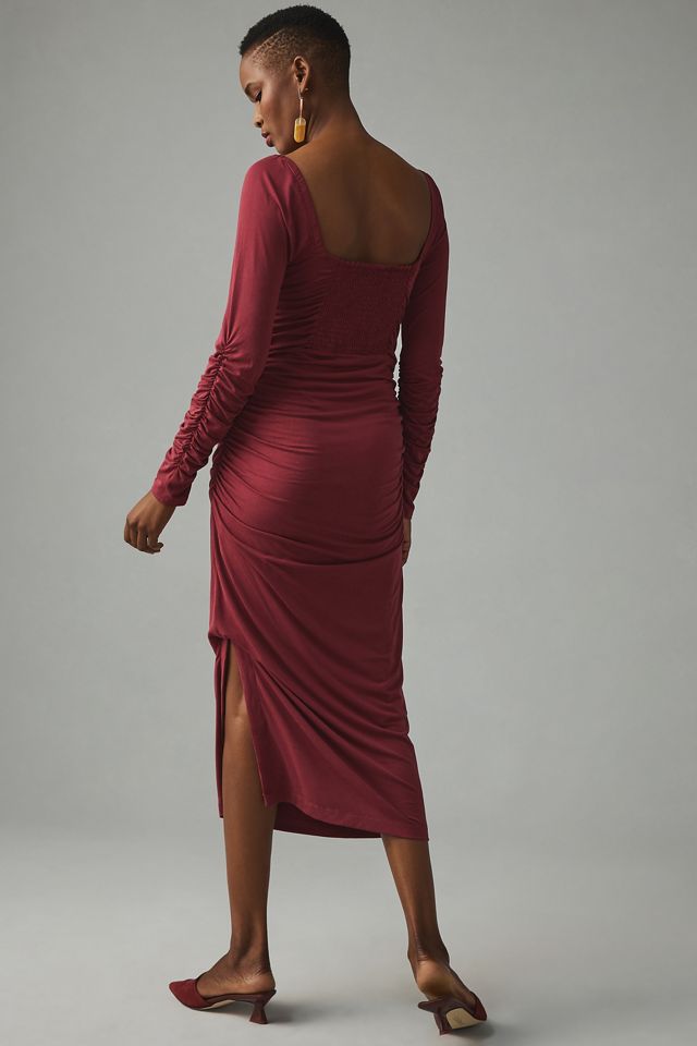 By Anthropologie Ruched Square-Neck Dress #2