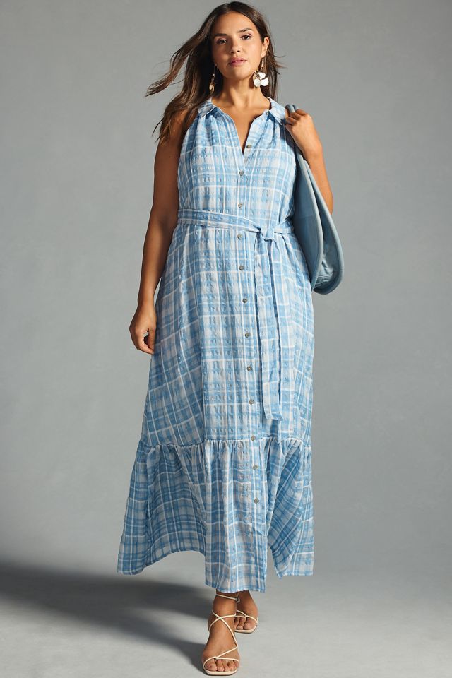 anthropologie oversized shirt dress Striped Midi Shirt Dress