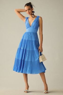 By Anthropologie V-Neck Tiered Maxi Shirt Dress