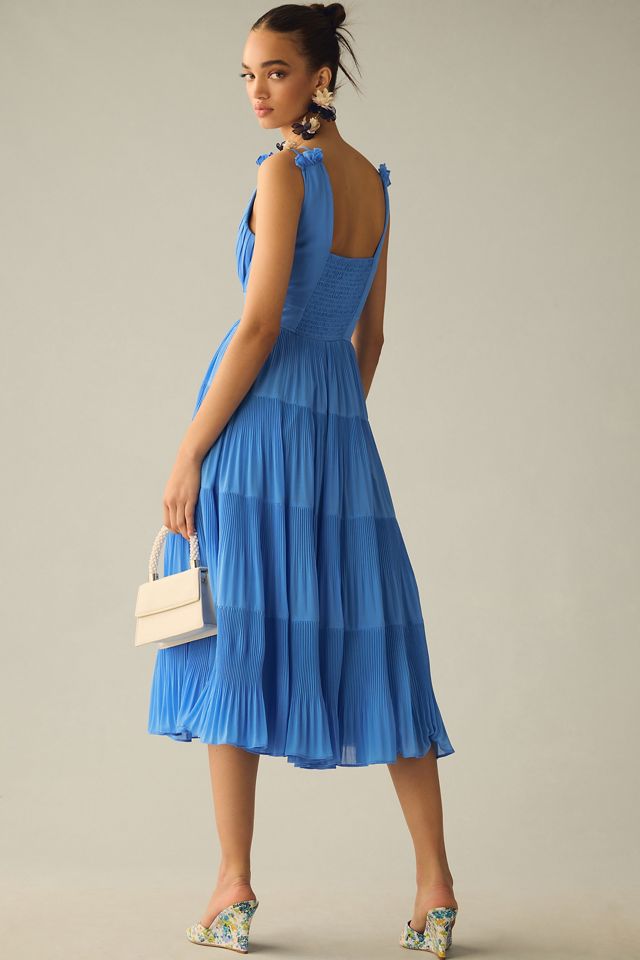 By Anthropologie V-Neck Tiered Pleated Dress #2