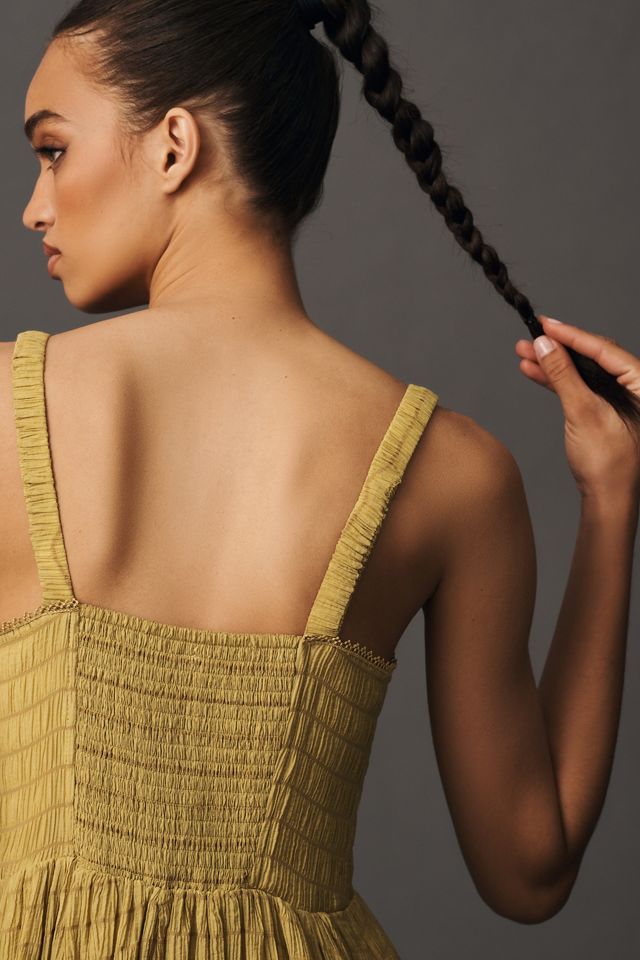 By Anthropologie Textured Smocked Midi Dress #3