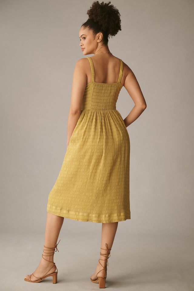 By Anthropologie Textured Smocked Midi Dress #5