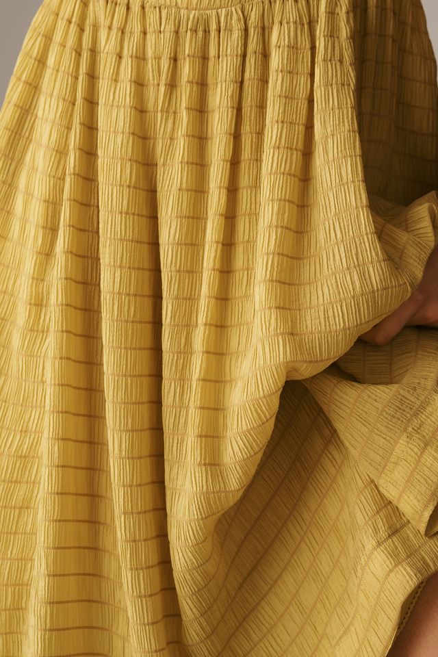 By Anthropologie Textured Smocked Midi Dress #6