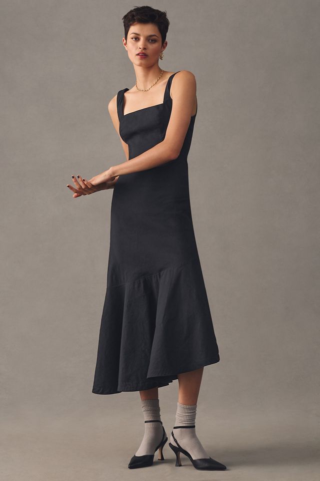 The Ariana Square-Neck Asymmetrical Ruffle-Hem Dress #2