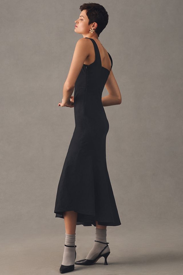 The Ariana Square-Neck Asymmetrical Ruffle-Hem Dress #3