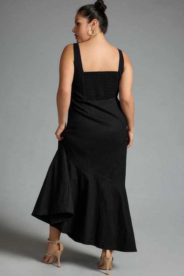 The Ariana Square-Neck Asymmetrical Ruffle-Hem Dress #6