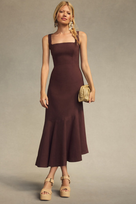 the ariana square neck asymmetrical ruffle hem dress The Ariana Square-Neck Asymmetrical Ruffle-Hem Dre