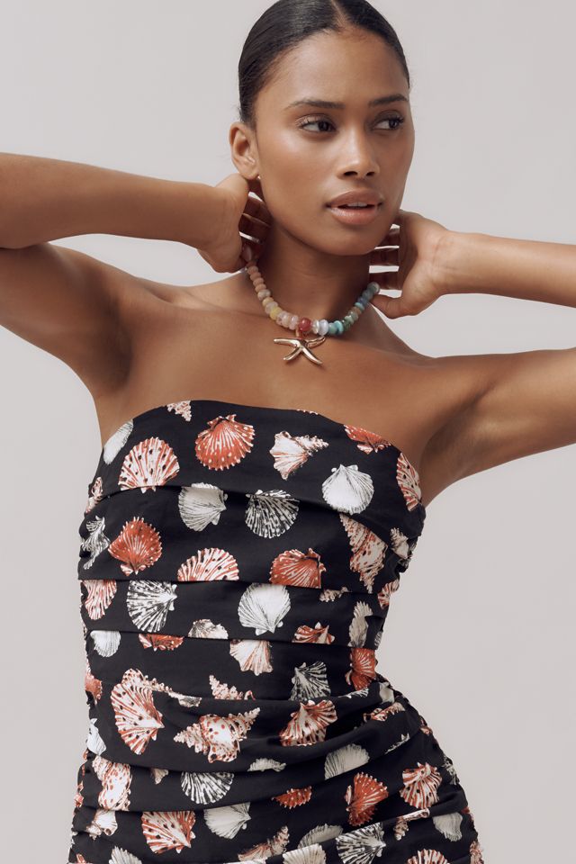 The Soleil Magic Fabric Strapless Ruched Dress: #1