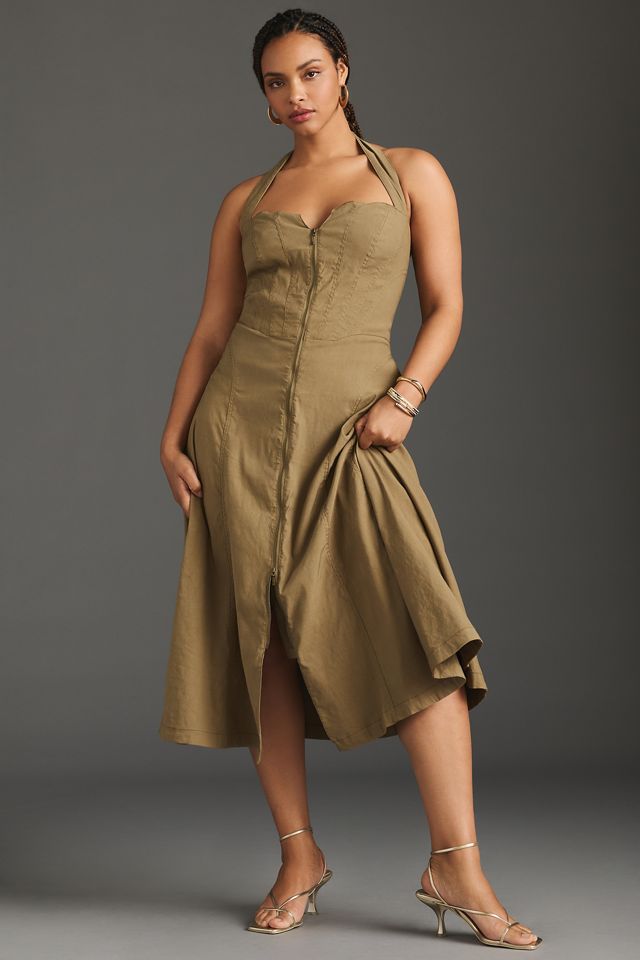By Anthropologie Zip-Front Corset Dress #5