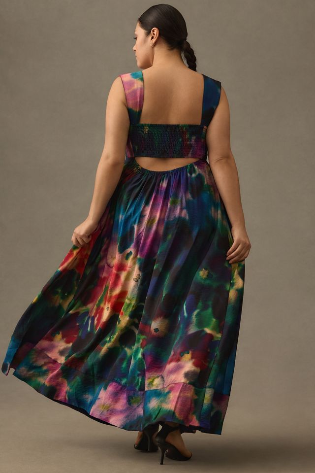 By Anthropologie Printed V-Neck Pleated A-Line Dress #6