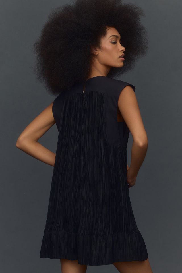 By Anthropologie Cap-Sleeve Plissé Mini Dress #1