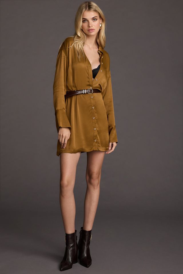 Pilcro Long-Sleeve Silky Mini Dress #3