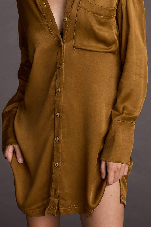 Pilcro Long-Sleeve Silky Mini Dress #4