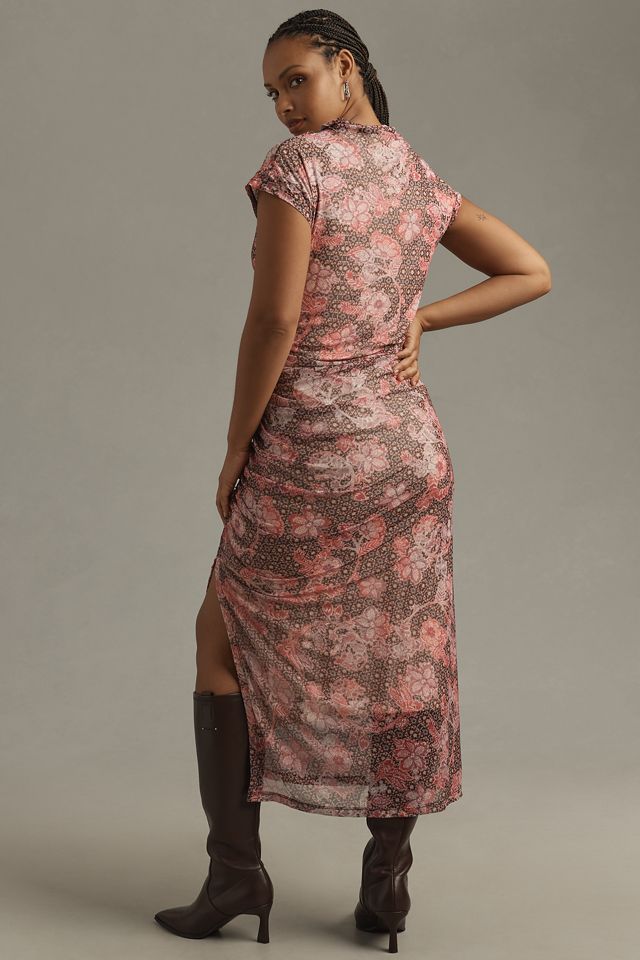 Robe en maille froncée à col bénitier The Maya #2